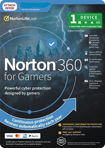 Norton 360 Gamer Edition 1 Device 12 Months